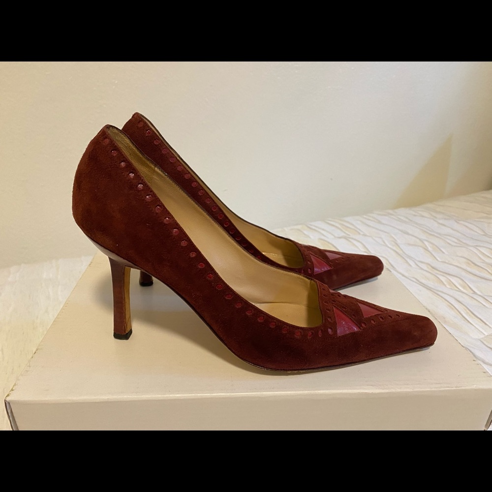 Burgundy Manolo Blahnik Shoes